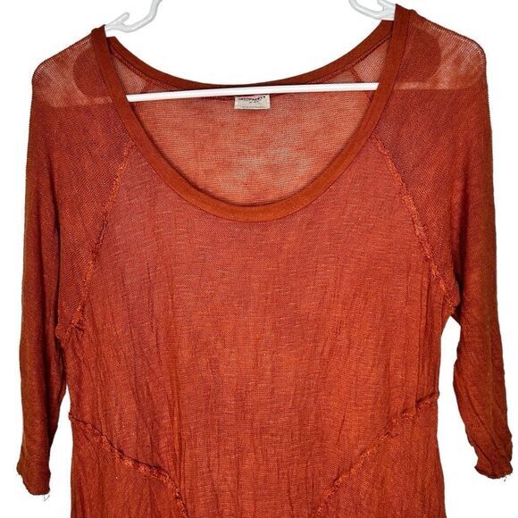 Intimately Free People Orange Solid All Day Wear Blouse size Medium - Picture 6 of 12